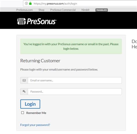 presonus login|presonus my account.